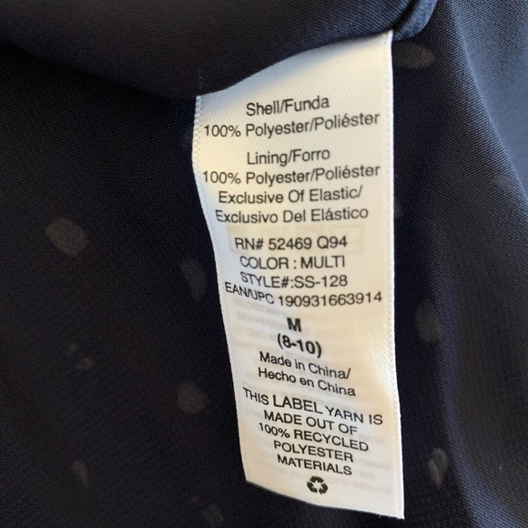 *NWT SCOOP NYC Women’s Navy Blue White Polka Dot Ruffle Top SIZE M NWT - Picture 9 of 9